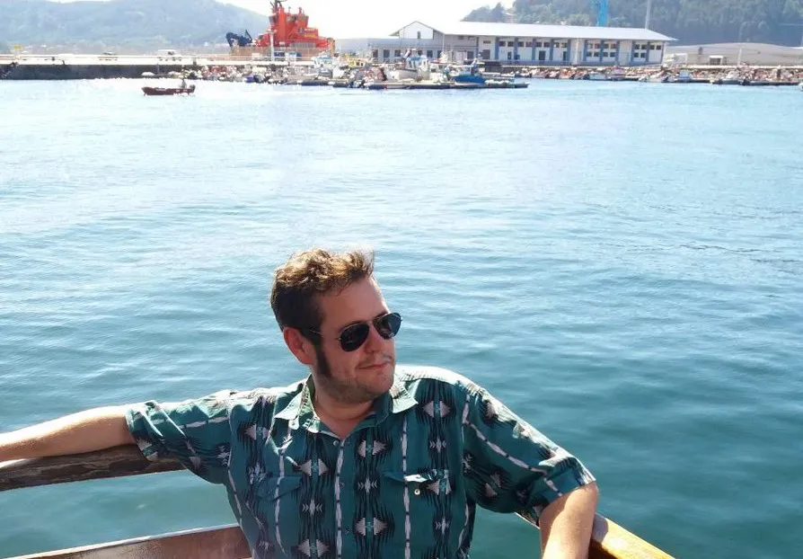 Esteban Yáñez no peirao de Curuxeiras, en Ferrol