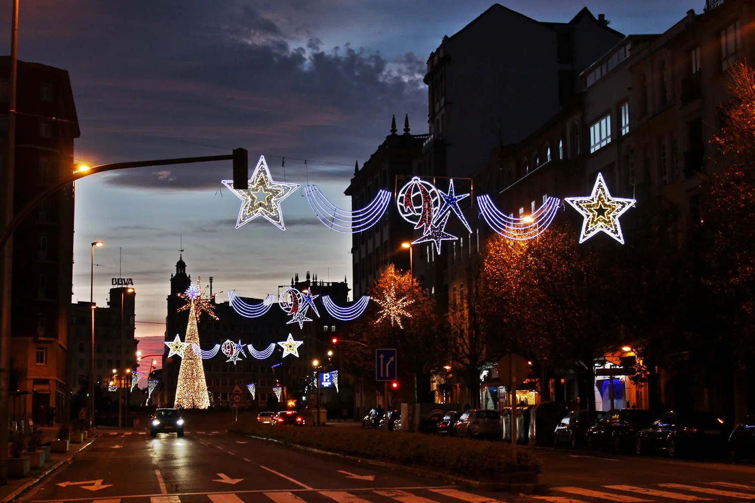 Archivo - Luces de Navidad en Ferrol