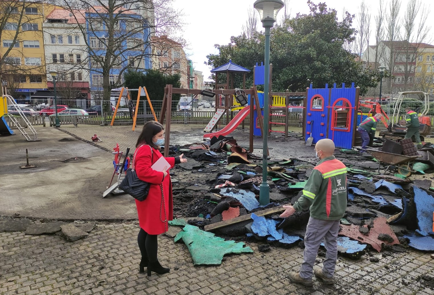 Ana Lamas en su visita a las obras