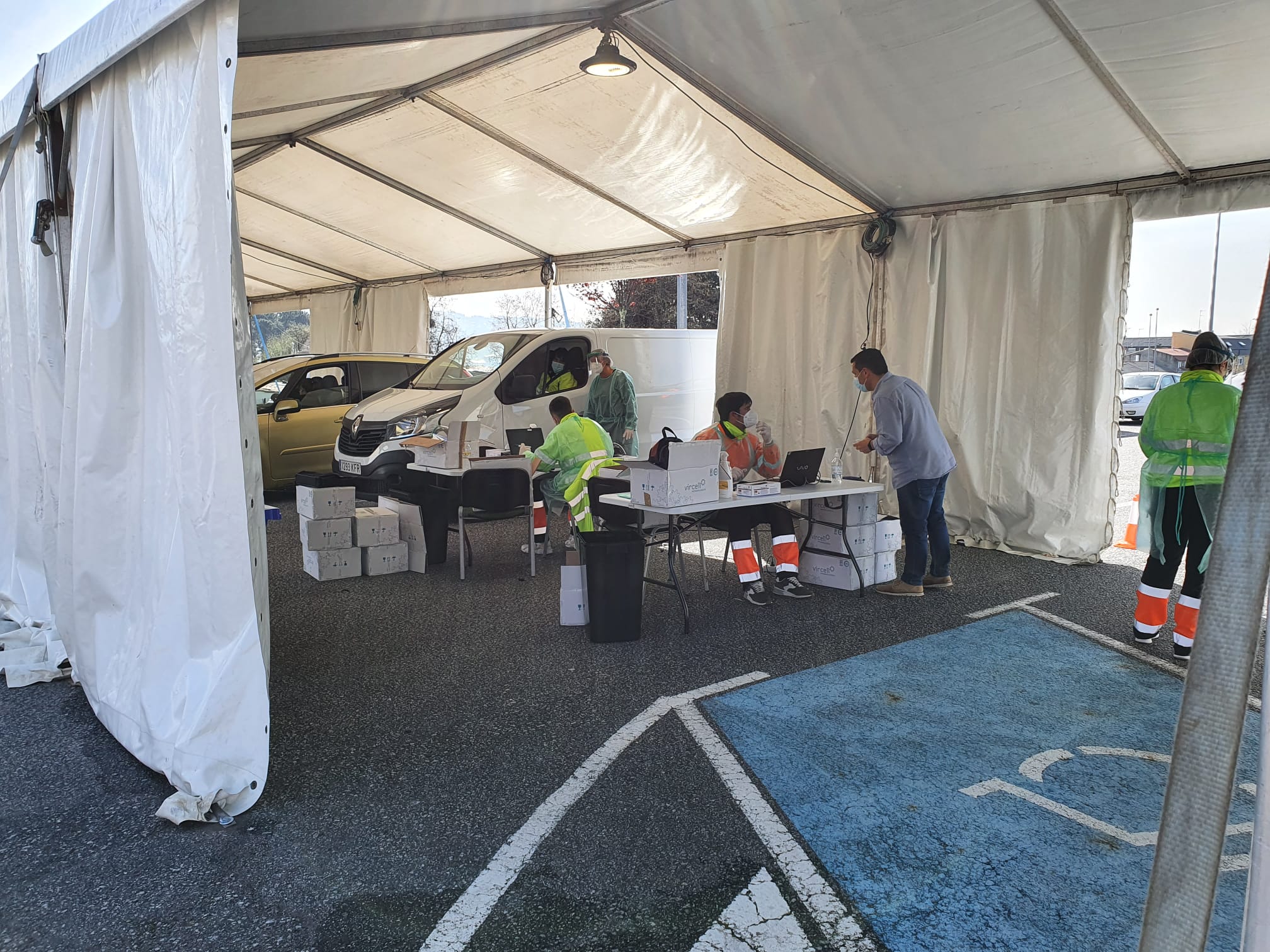 El aparcamiento del Pazo da Cultura acogió el cribado del 3 al 9 de marzo