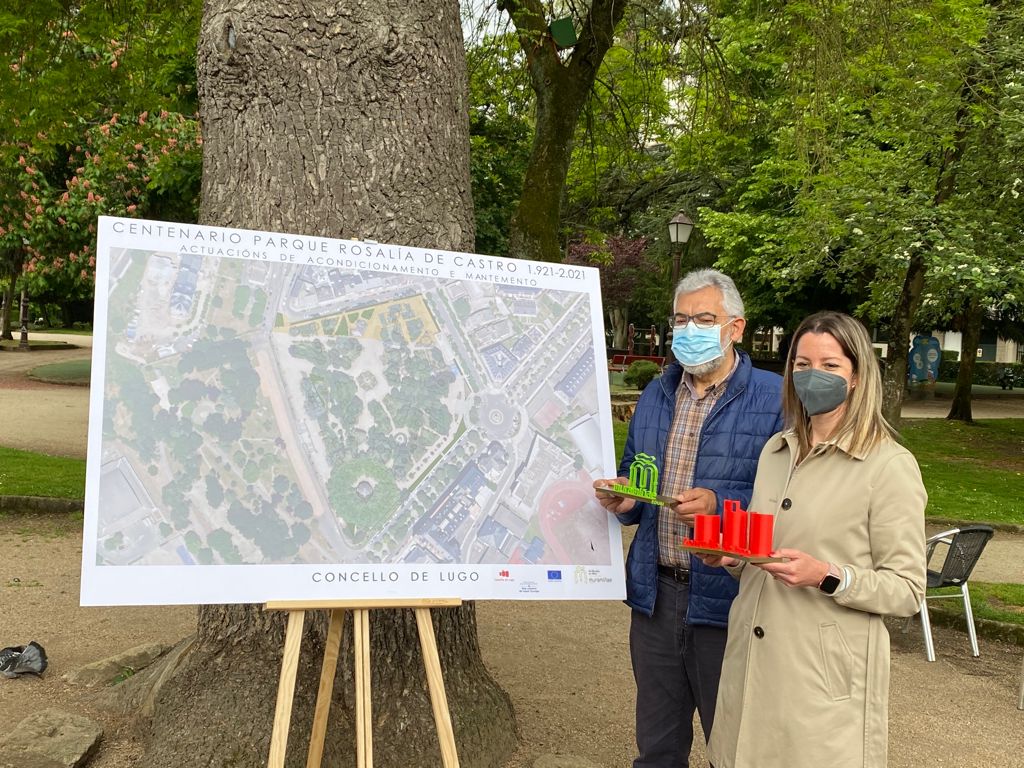 La alcaldesa en el Parque Rosalía | CONCELLO DE LUGO