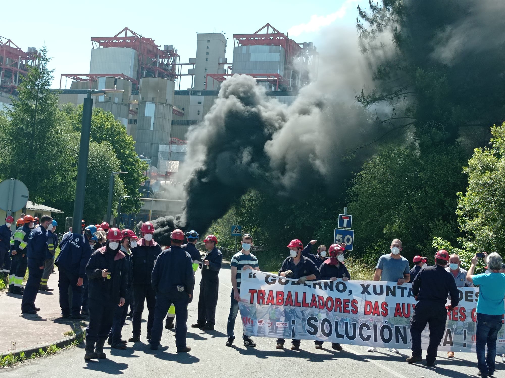 Protesta de este mediodía en As Pontes | CCOO