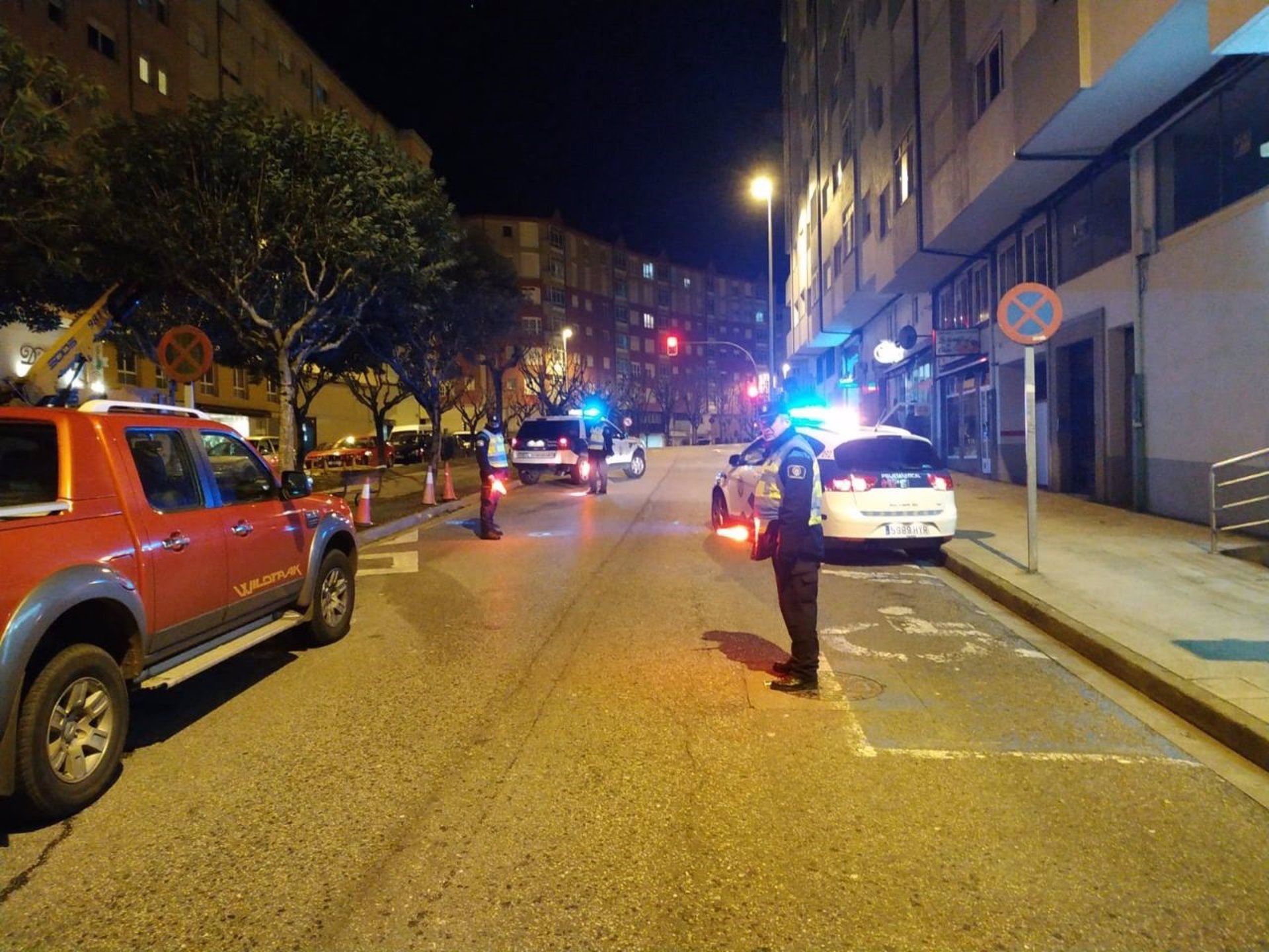 Imagen de archivo de un control de la Policía Local en Lugo