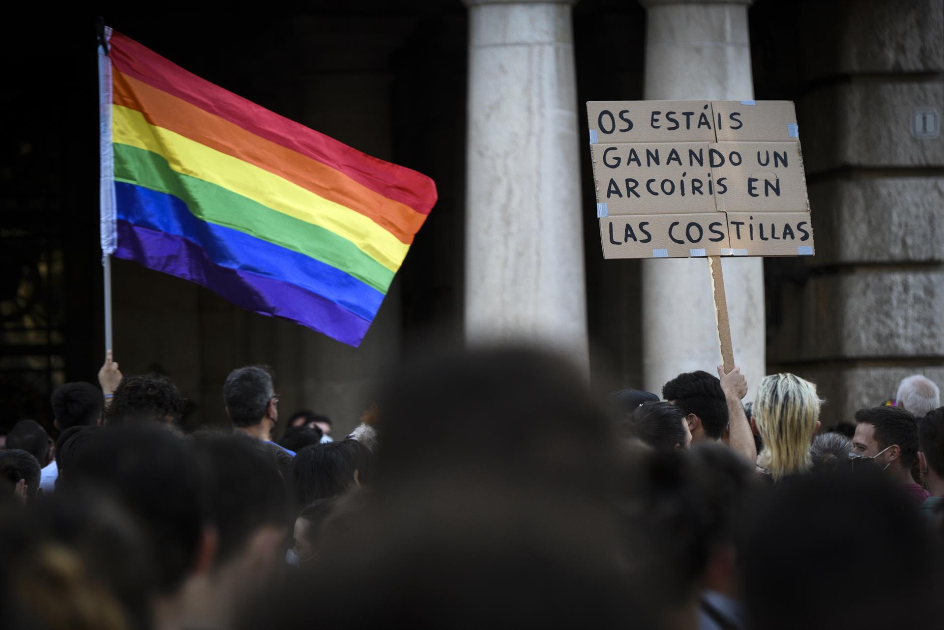 Concentración en María Pita en repulsa del asesinato del joven Samuel | JORGE GIL / E.P.
