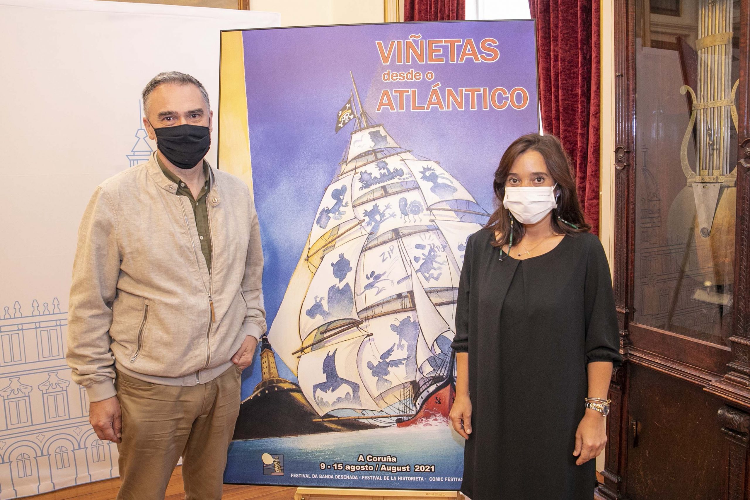 El director de Viñetas desde o Atlánitco y la alcaldesa de A Coruña, Inés Rey, presentan la cita | AYUNTAMIENTO DE A CORUÑA