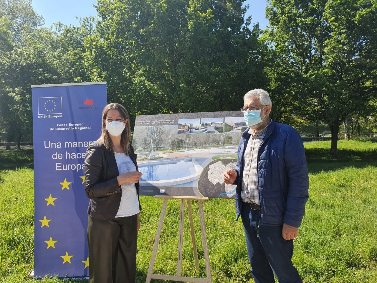 La alcladesa, Lara Méndez, visita el lugar de las oras de Caldas do Miño | AYUNTAMIENTO DE LUGO