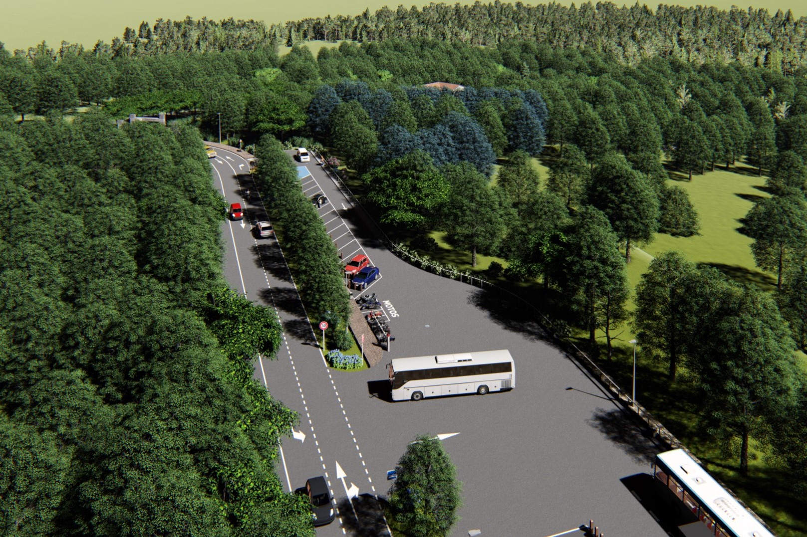 Zona de estacionamiento proyectada en Antas de Ulla | DIPUTACIÓN DE LUGO