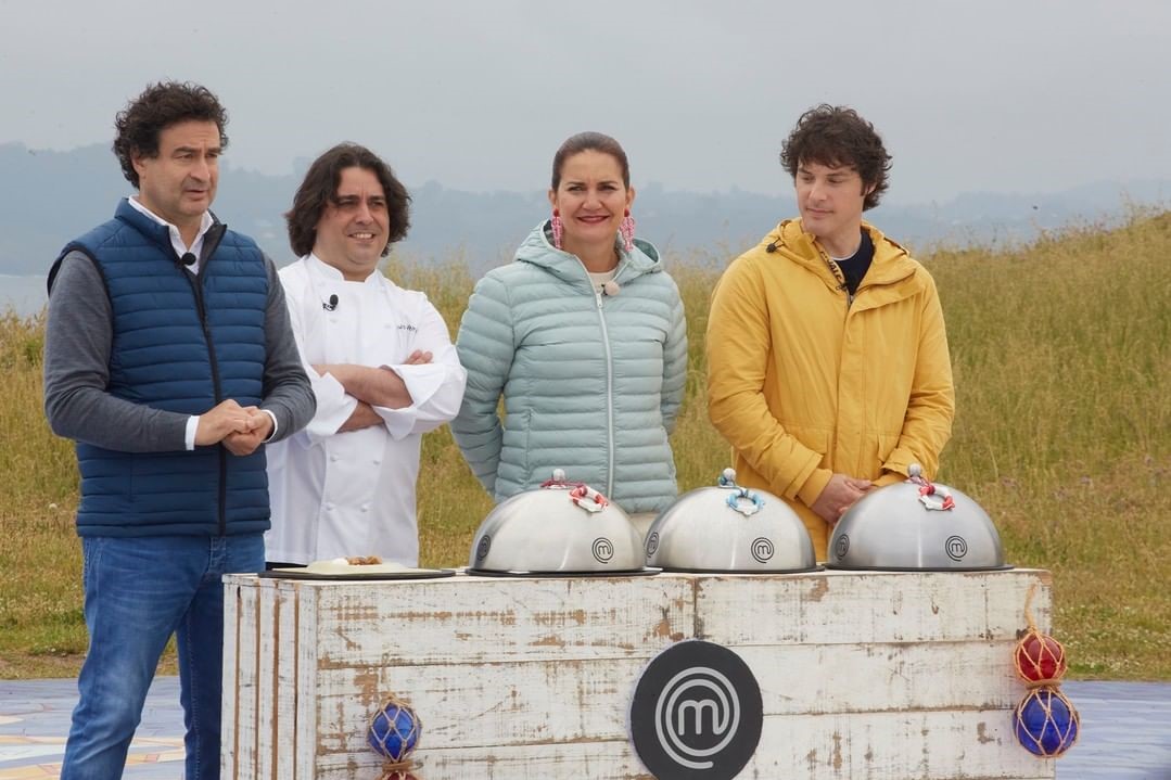 Los jueces de Masterchef con Luis Veira durante el rodaje del programa en A Coruña | TURISMO A CORUÑA