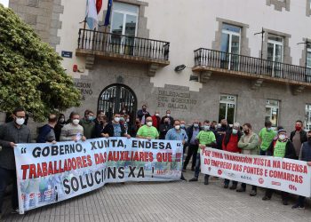 Protesta de trabajadores de As Pontes en demanda de un convenio de "transición justa" | CIG