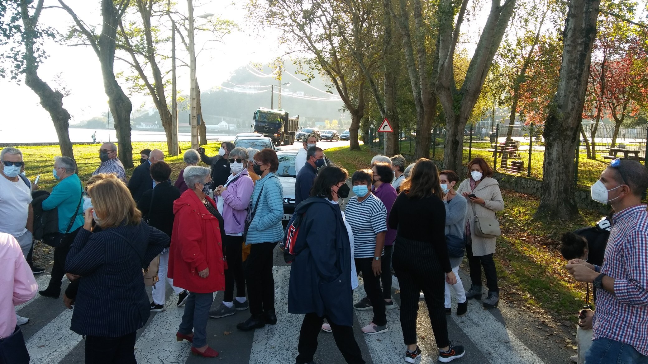 La protesta consiguió paralizar el tráfico en la zona de A Cabana | BNG