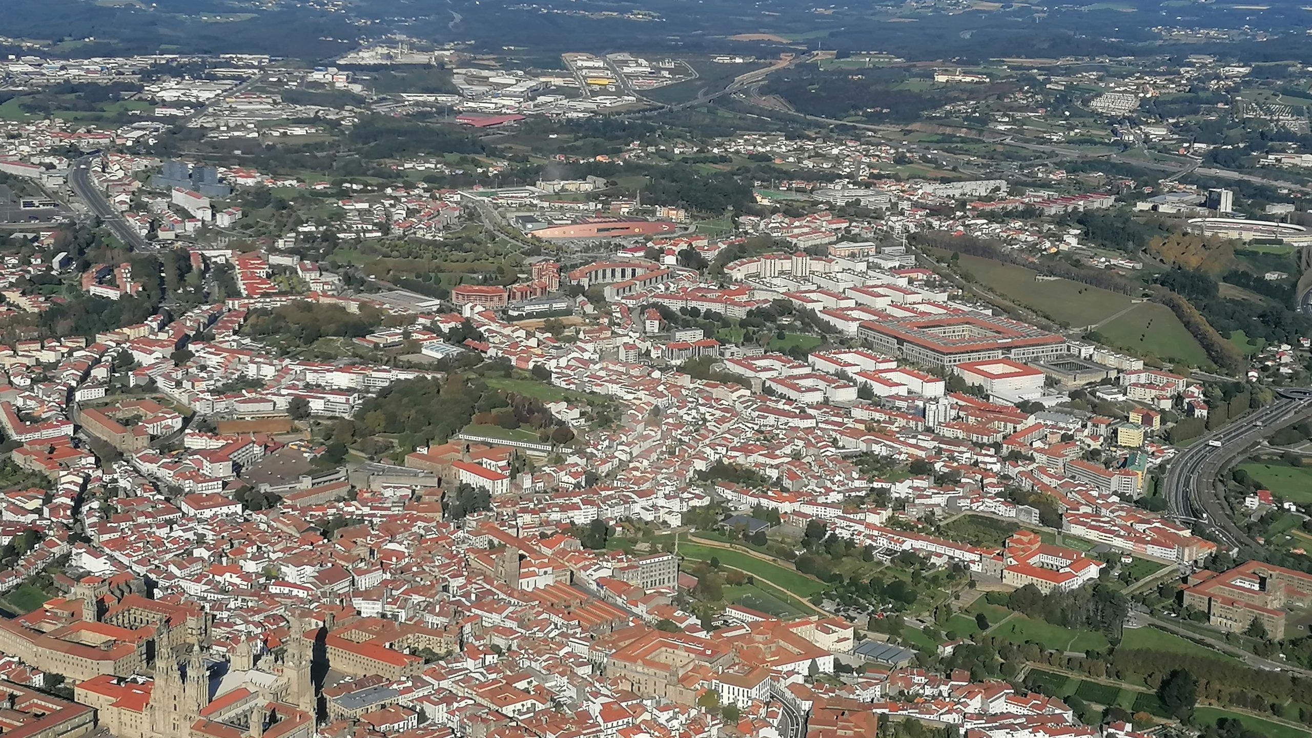 Imagen aérea de Santiago de Compostela