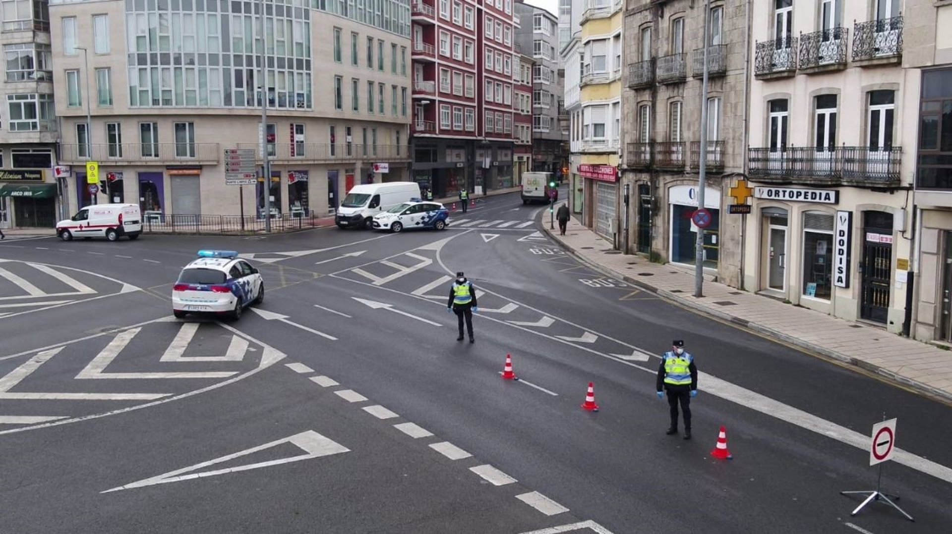 Imagen de archivo de un control de la Policía Local de Lugo | POLICÍA LOCAL