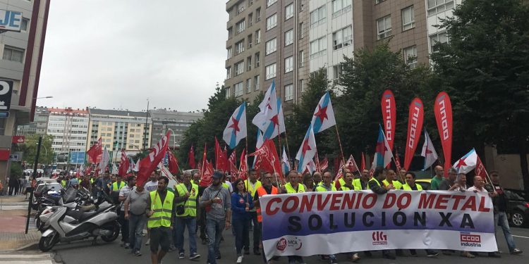 Archivo - Manifestación del sector del metal en A Coruña