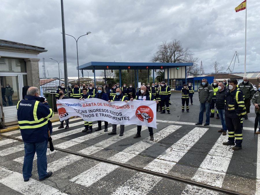 Protesta esta mañana en la puerta del astillero ferrolano | CGT
