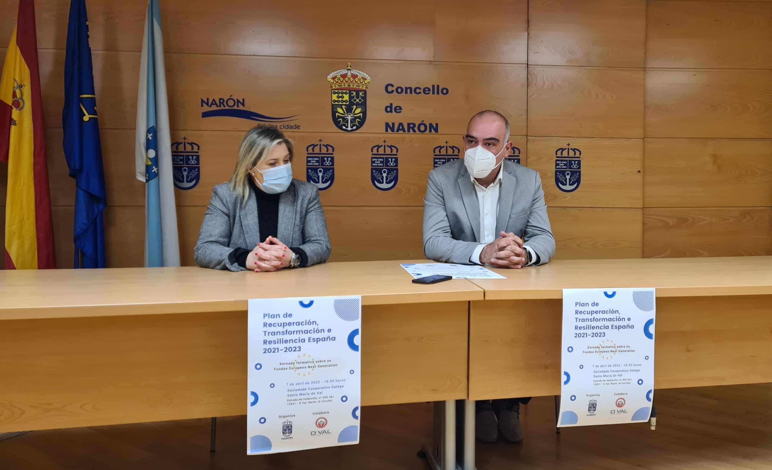 El concejal de Promoción Económica, David Pita, y la gerente de la Cooperativa del Val, Marta Vázquez, presentaron hoy la convocatoria en el Consistorio