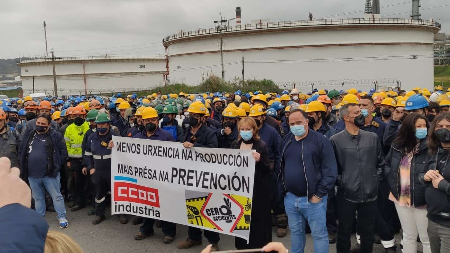 Protesta de los empleados de la refinería