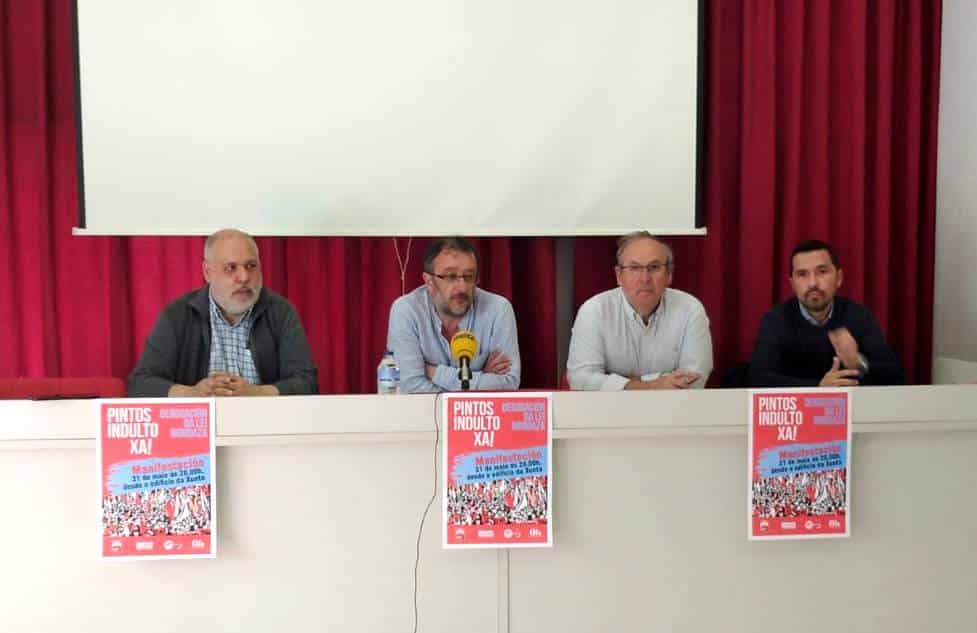 Rueda de prensa de los sindicatos de Ferrolterra en el local de la CIG