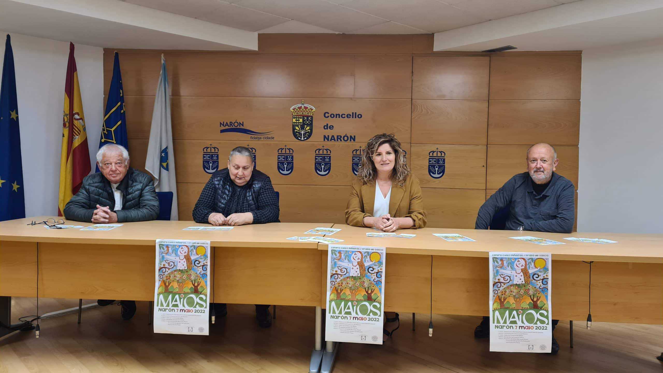 La alcaldesa, Marián Ferreiro, presentó el programa de actos acompañada por el edil de Cultura, Guillermo Sánchez Fojo, y Maribel Mouriz y Abel González, de la Sociedade Cultural Areosa