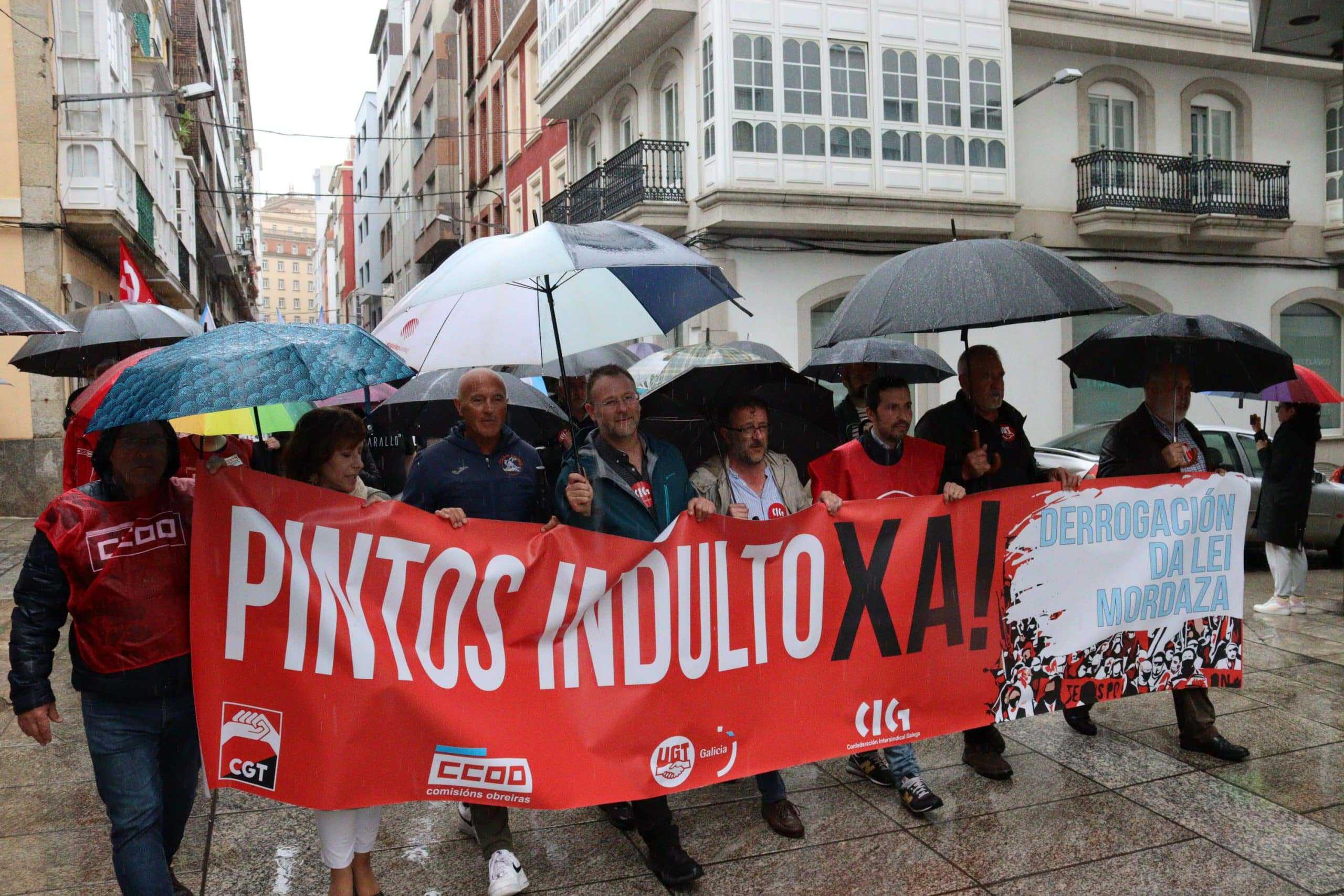 La movilización trascurrió por las calles de Ferrol, desde el edificio de la Xunta hasta la plaza del ayuntamiento | CIG