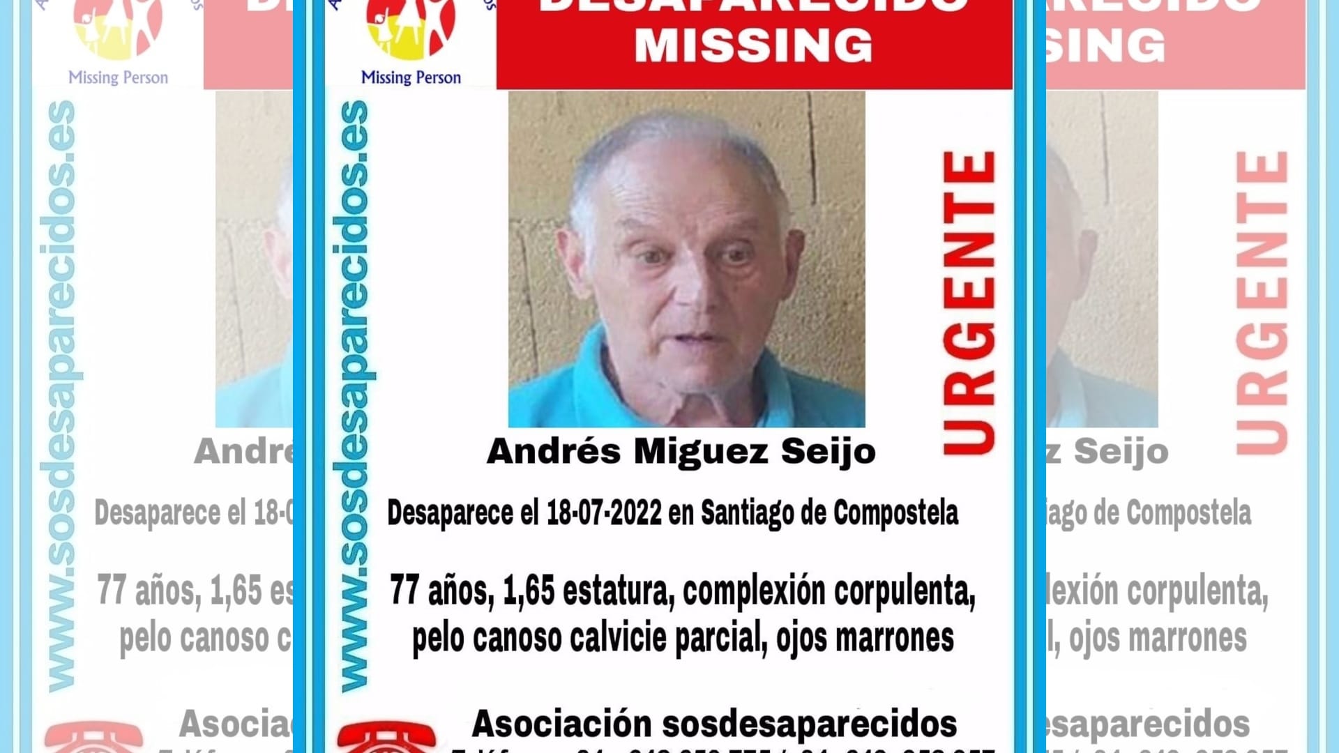 Andrés Míguez Seijo, el hombre desaparecido en Santiago | SOS DESAPARECIDOS