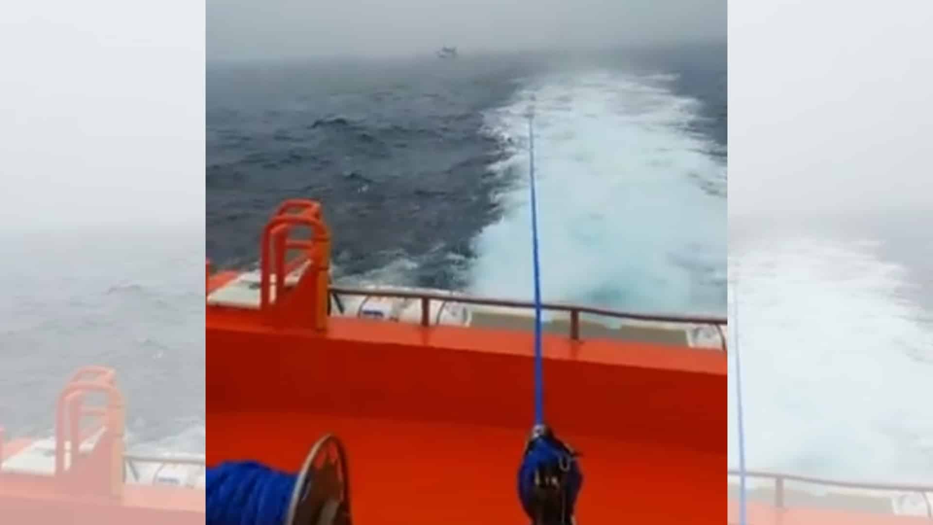 El Salvamar Betelheuse remolca al velero Triola tras una interacción con orcas | @SALVAMENTOGOB
