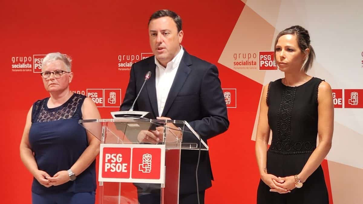 El secretario xeral del PSdeG, Valentín González Formoso, en rueda de prensa
