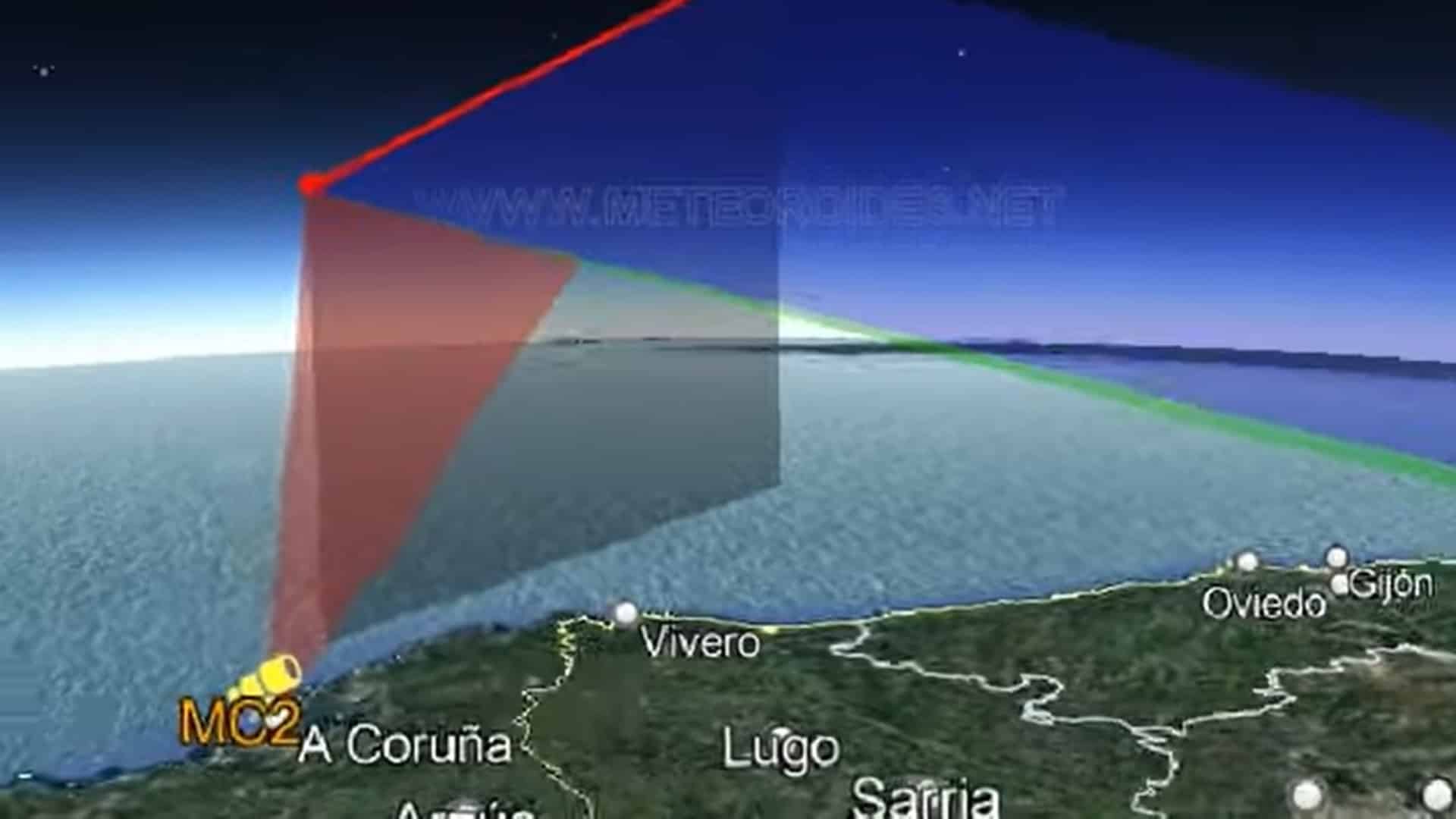 La trayectoria del meteorito captado desde la Casa de las Ciencias | @JMMADIEDO