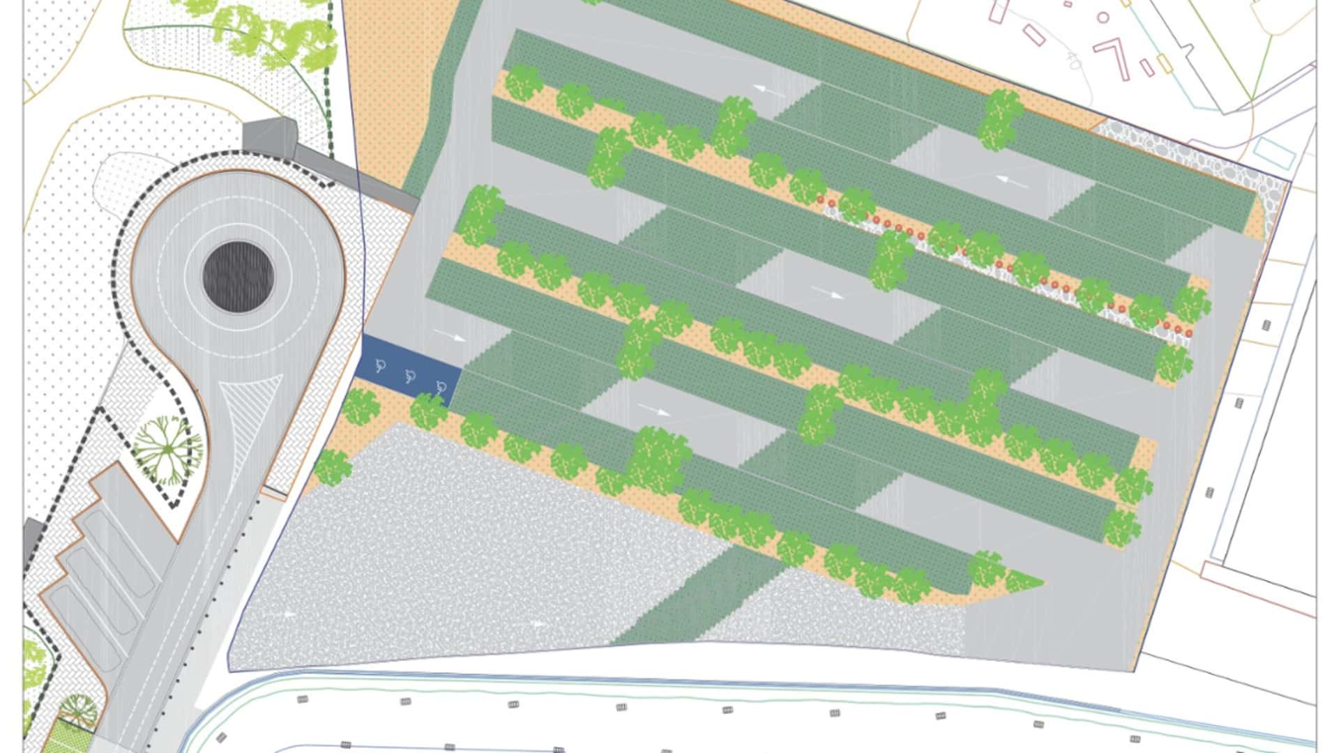 Plano del aparcamiento que se construirá en el parque Adolfo Suárez | CONCELLO DA CORUÑA