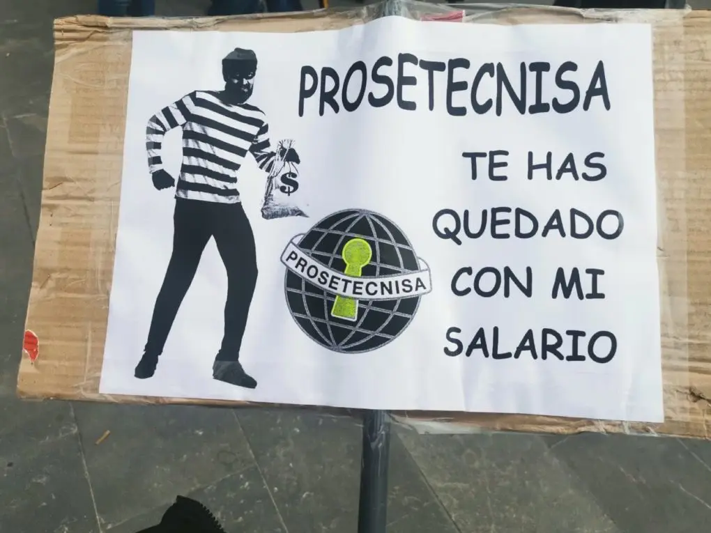Archivo - Protesta de los empleados de Prosetecnisa