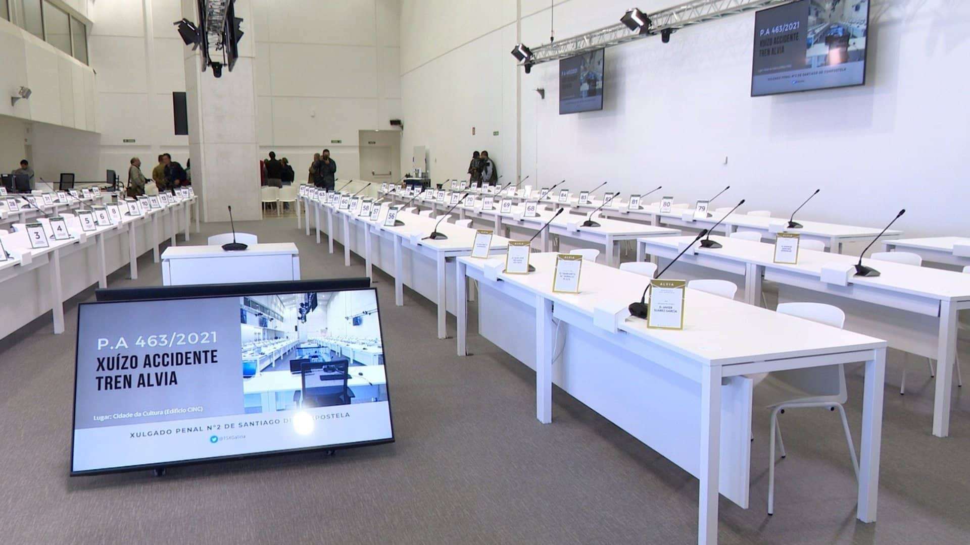 La sala de vistas en que se desarrollará el juicio por el accidente del Alvia | EP