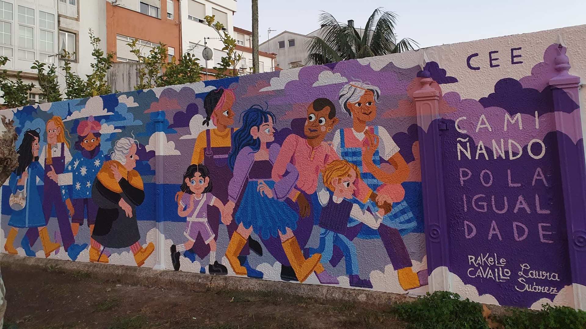 Mural co lema "Camiñando pola igualdade" inaugurado o pasado 25N | CONCELLO DE CEE
