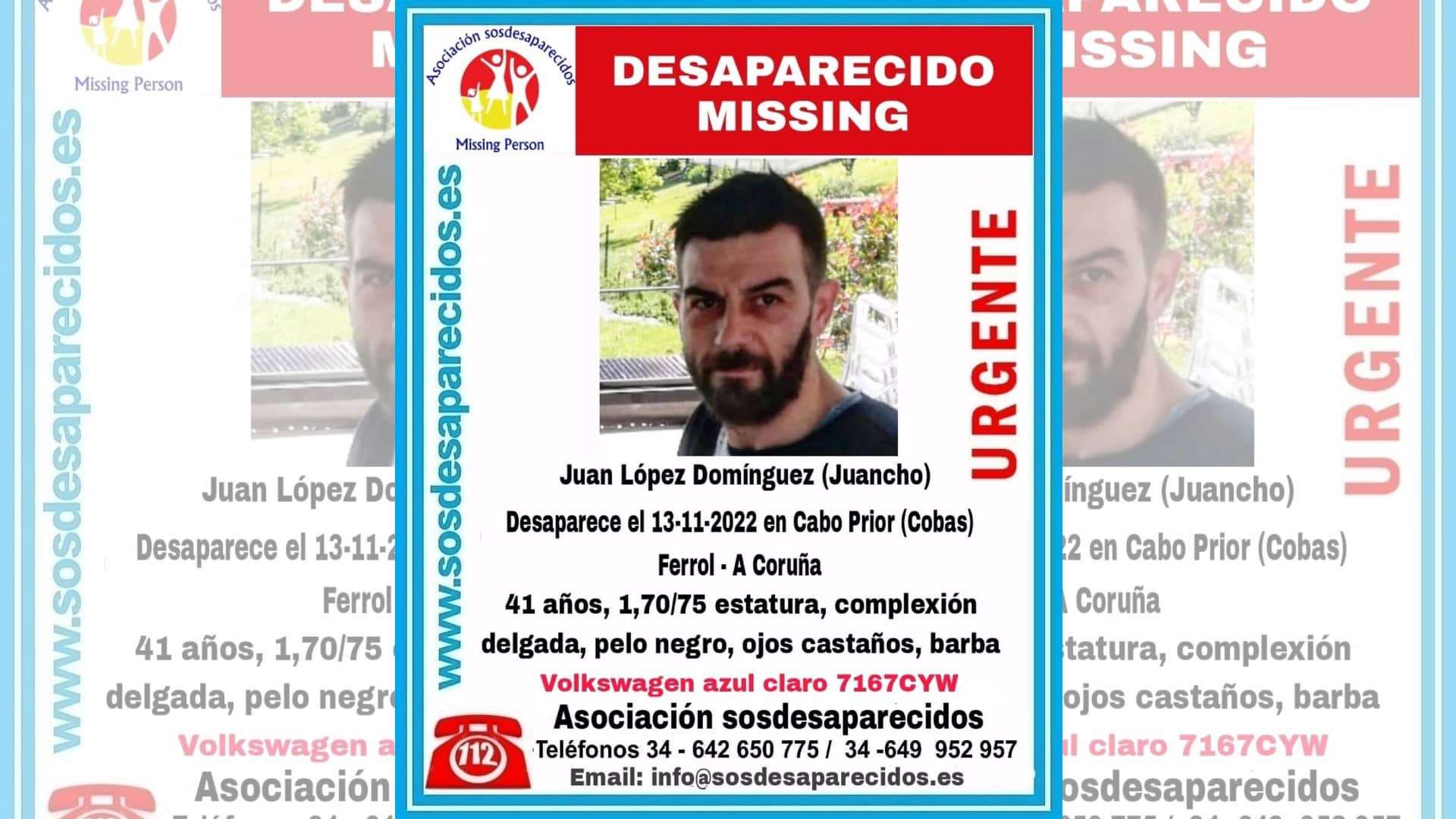 Juan López Domínguez, Juancho, desaparecido en Ferrol el 14 de noviembre | @SOSDESAPARECIDOS
