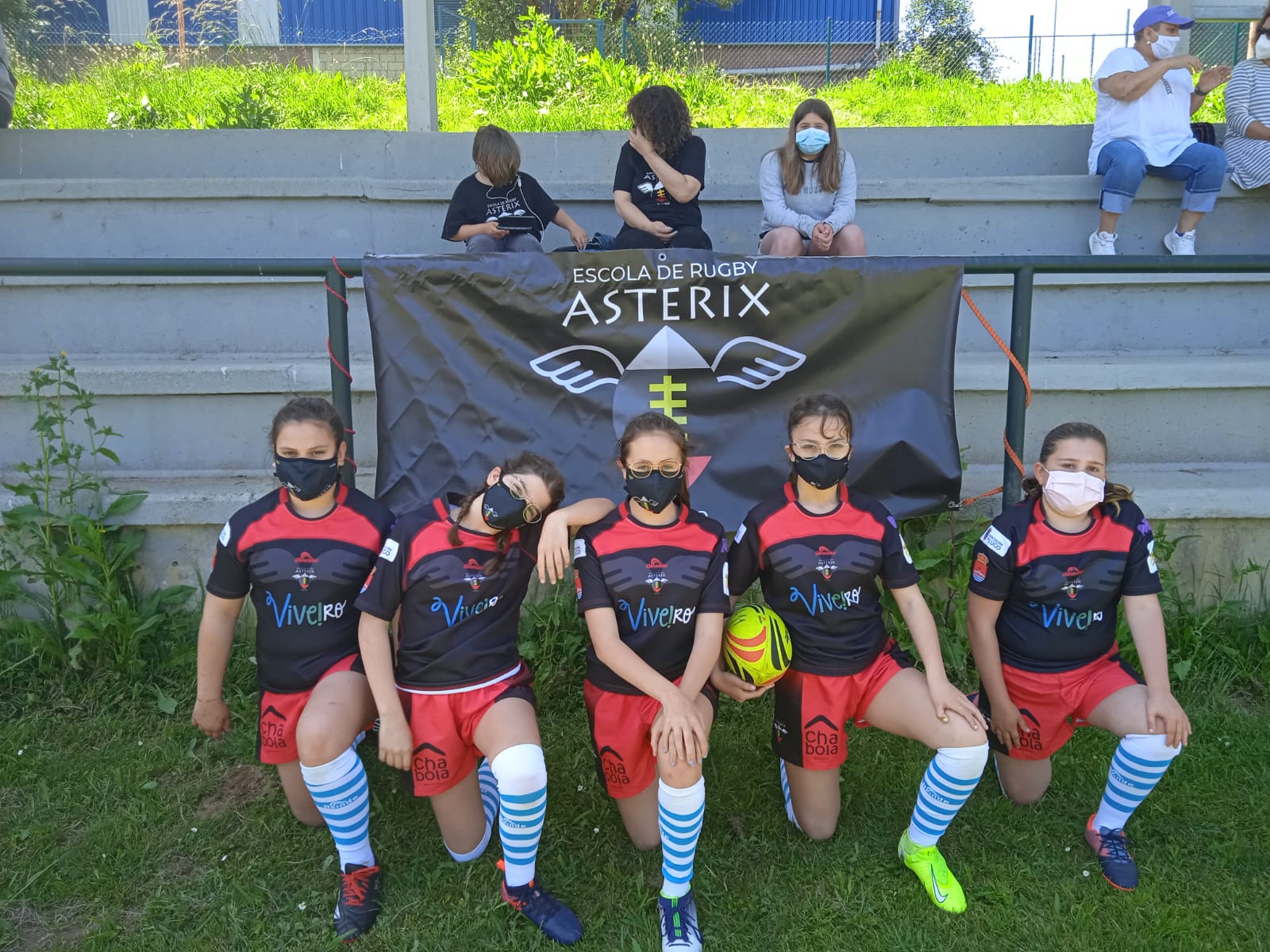 Imagen de archivo del equipo femenino de la Escola Rugby Asterix Viveiro en 2021