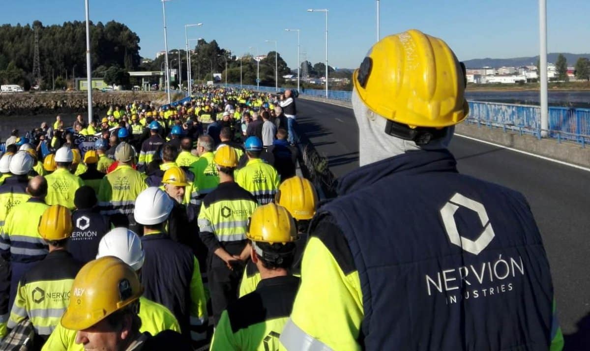 Manifestación de operarios de la industria auxiliar de Fene