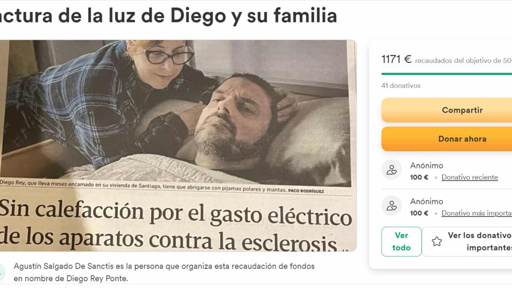 Campaña de recaudación para Diego Rey y su familia en Gofundme
