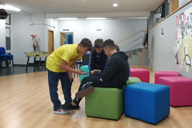 Jóvenes durante las actividades celebradas en la Casa da Mocidade