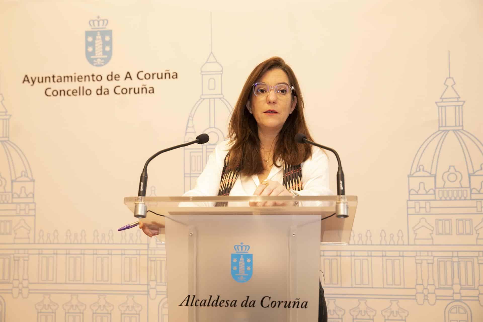 La alcaldesa de A Coruña, Inés Rey, comparece en rueda de prensa tras la Junta de Gobierno local - ANDY PÉREZ
