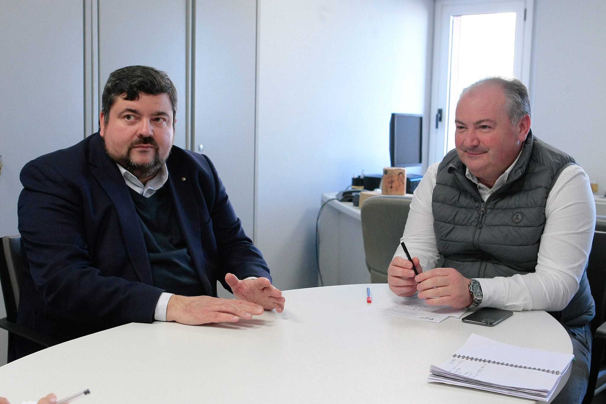 Dobaro y Rioboo durante la reunión de esta mañana