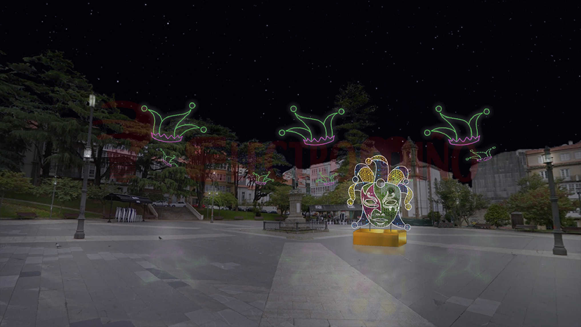 Simulación de algunos de los elementos luminosos que se instalarán