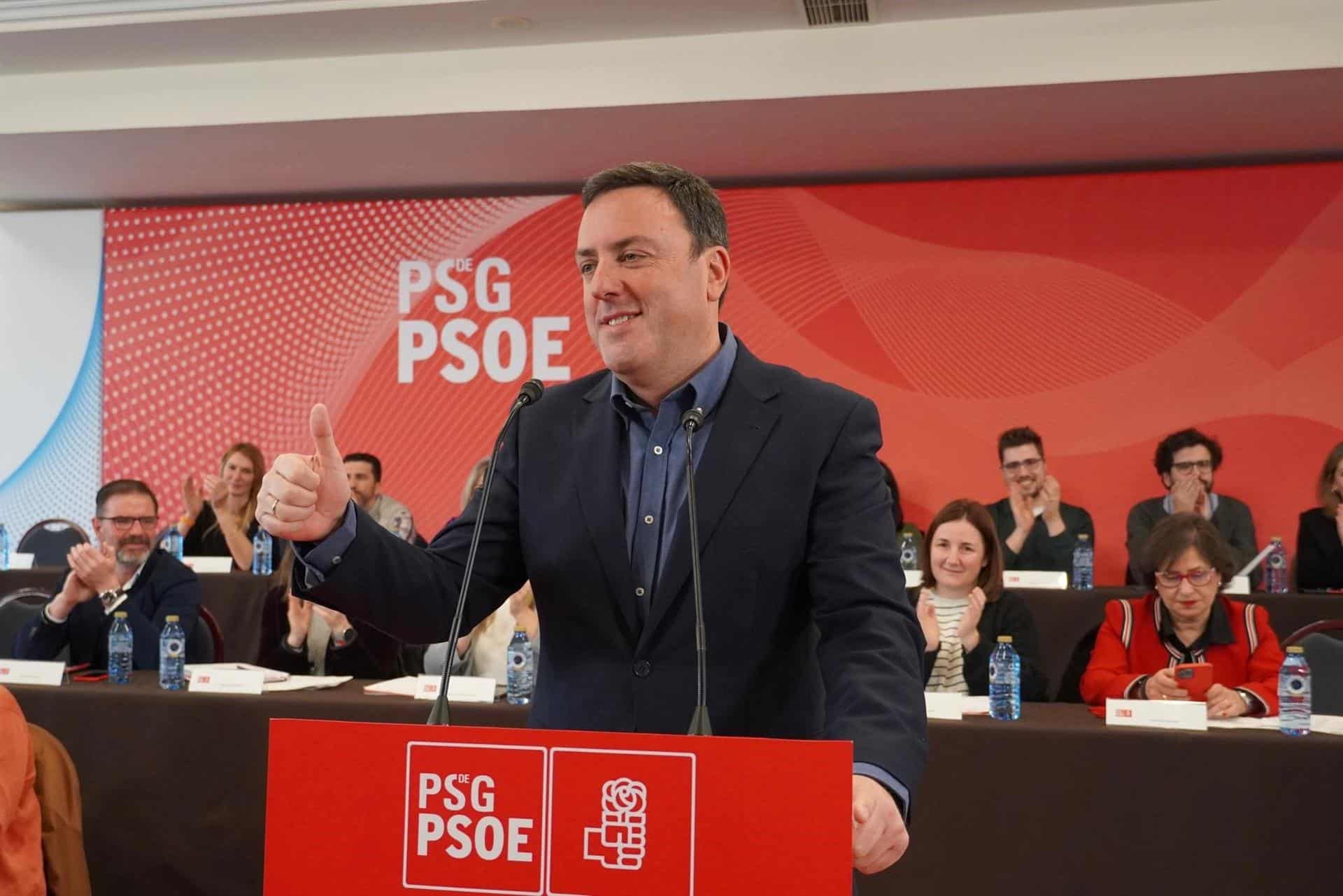 El secretario xeral del PSdeG, Valentín González Formoso, en su intervención en el Comite Nacional. - PSDEG