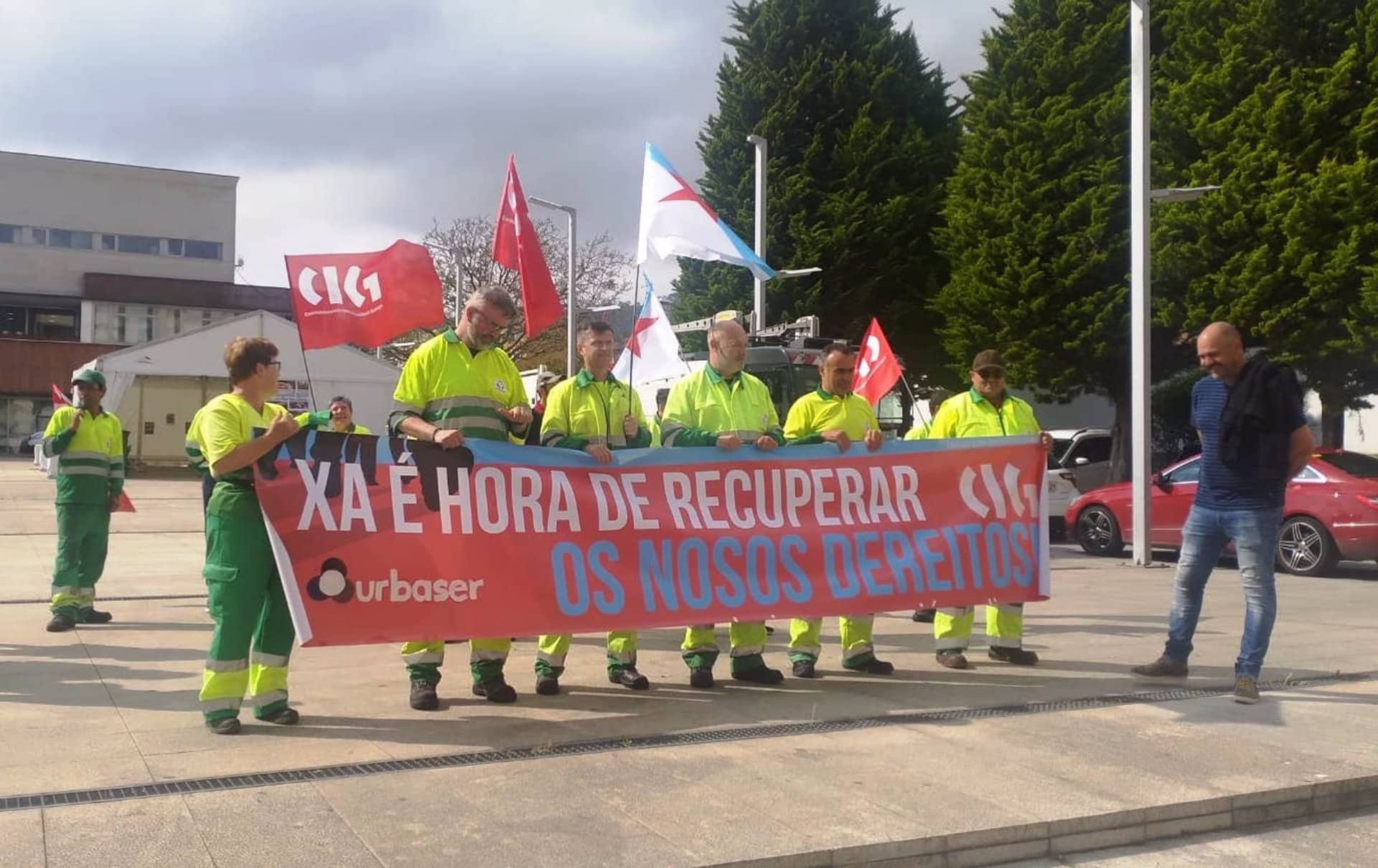 Protesta de trabajadores de Urbaser en Burela | CIG