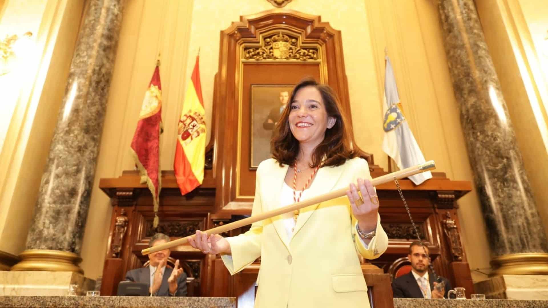 La alcaldesa de A Coruña, la socialista Inés Rey, en la toma de posesión de su segundo mandato | CONCELLO DA CORUÑA
