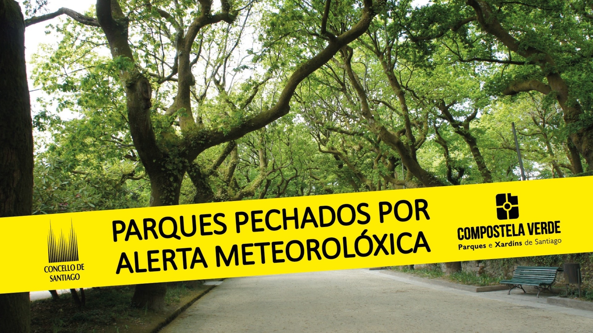 Parques cerrados en Santiago por los fuertes vientos | COCNELLO DE SANTIAGO