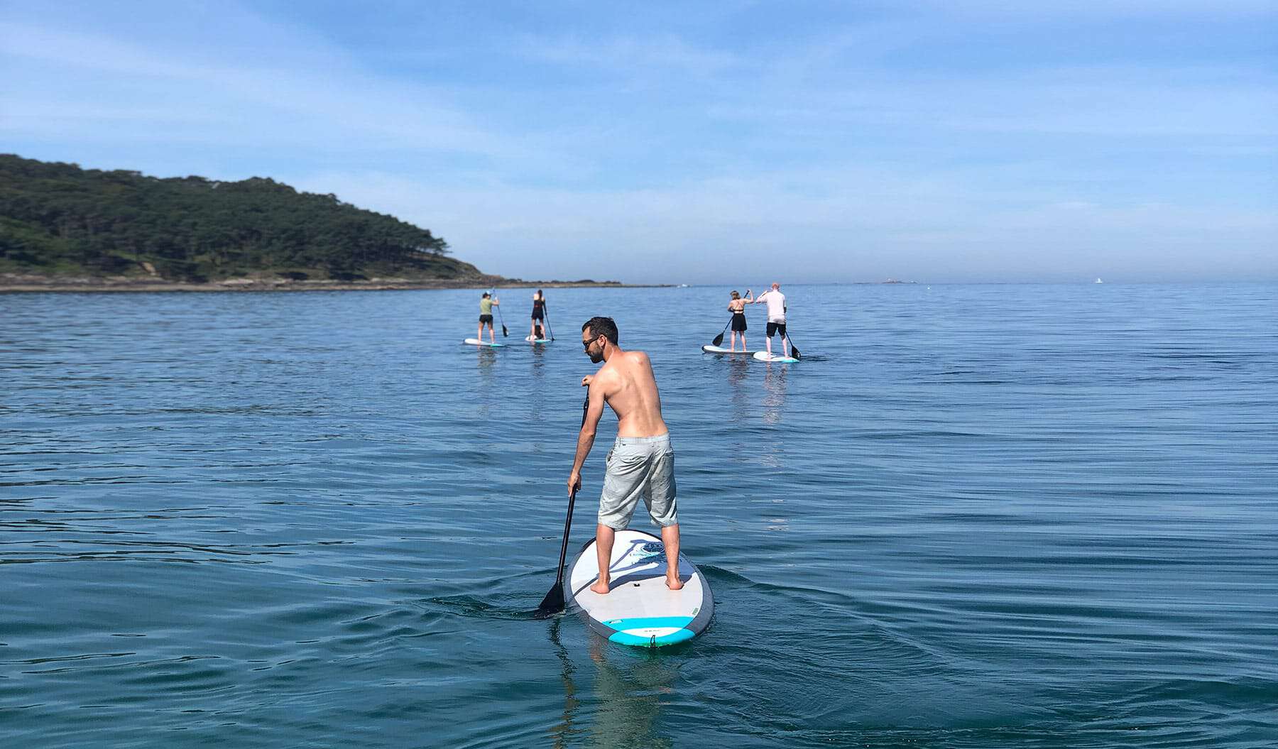 Imagen de archivo de una clase de paddle surf.