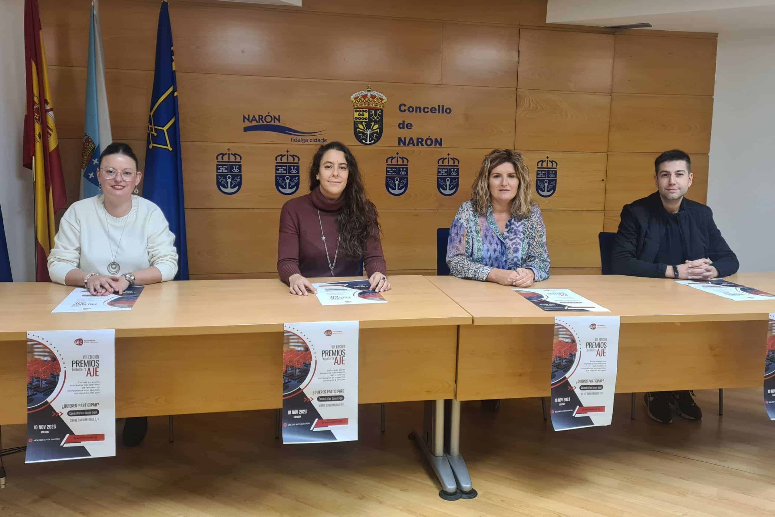 El anuncio contó con la presencia de la alcaldesa Marían Ferreiro, la concejala de Promoción Económica, Olga Ameneiro, así como Yadira Tenreiro y Ismael Somorrostro, presidenta y vicepresidente de AJE, respectivamente.
