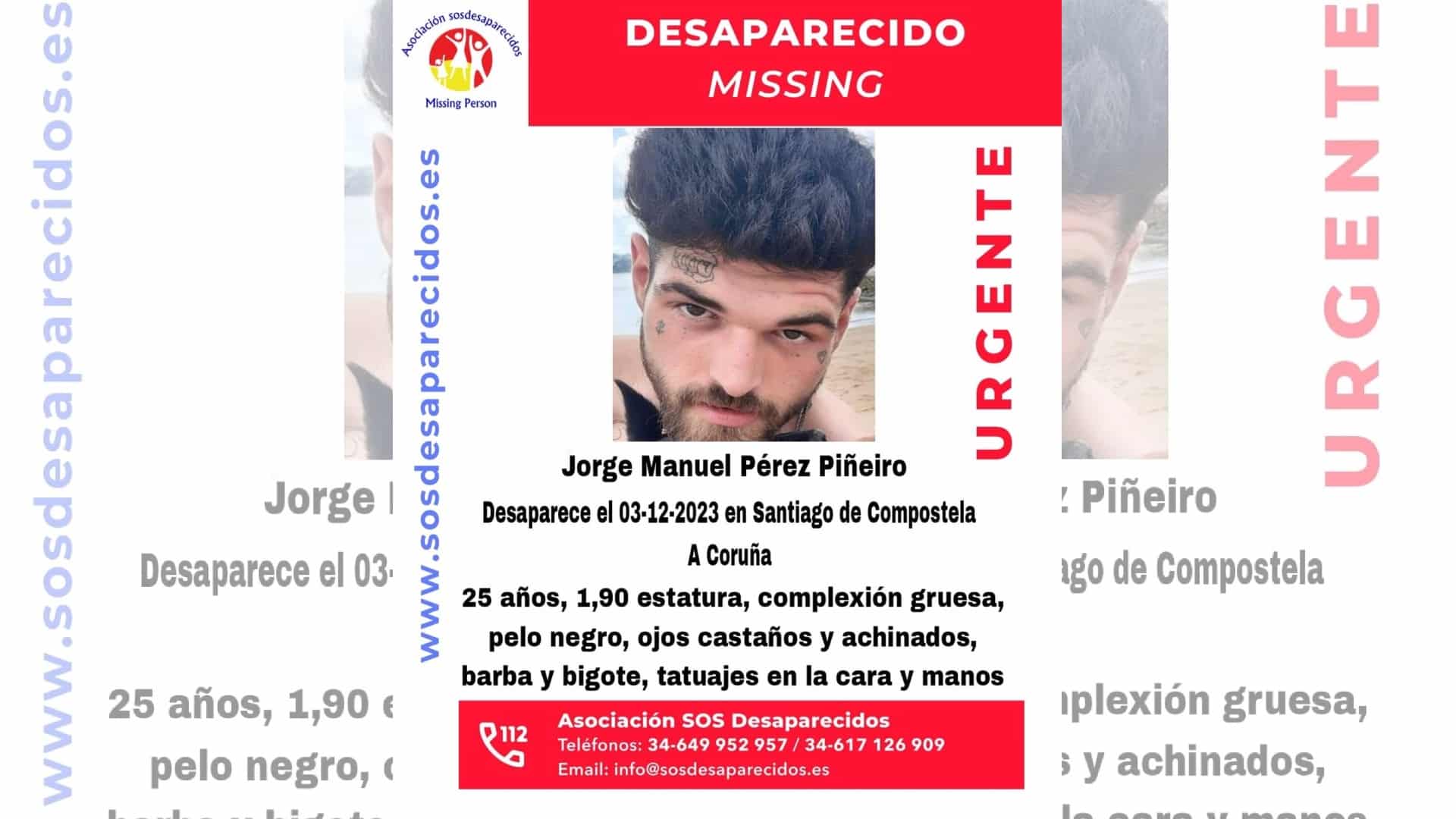 Jorge Manuel Pérez Piñeiro, desaparecido en Santiago desde el 3 de diciembre | SOSDESAPARECIDOS