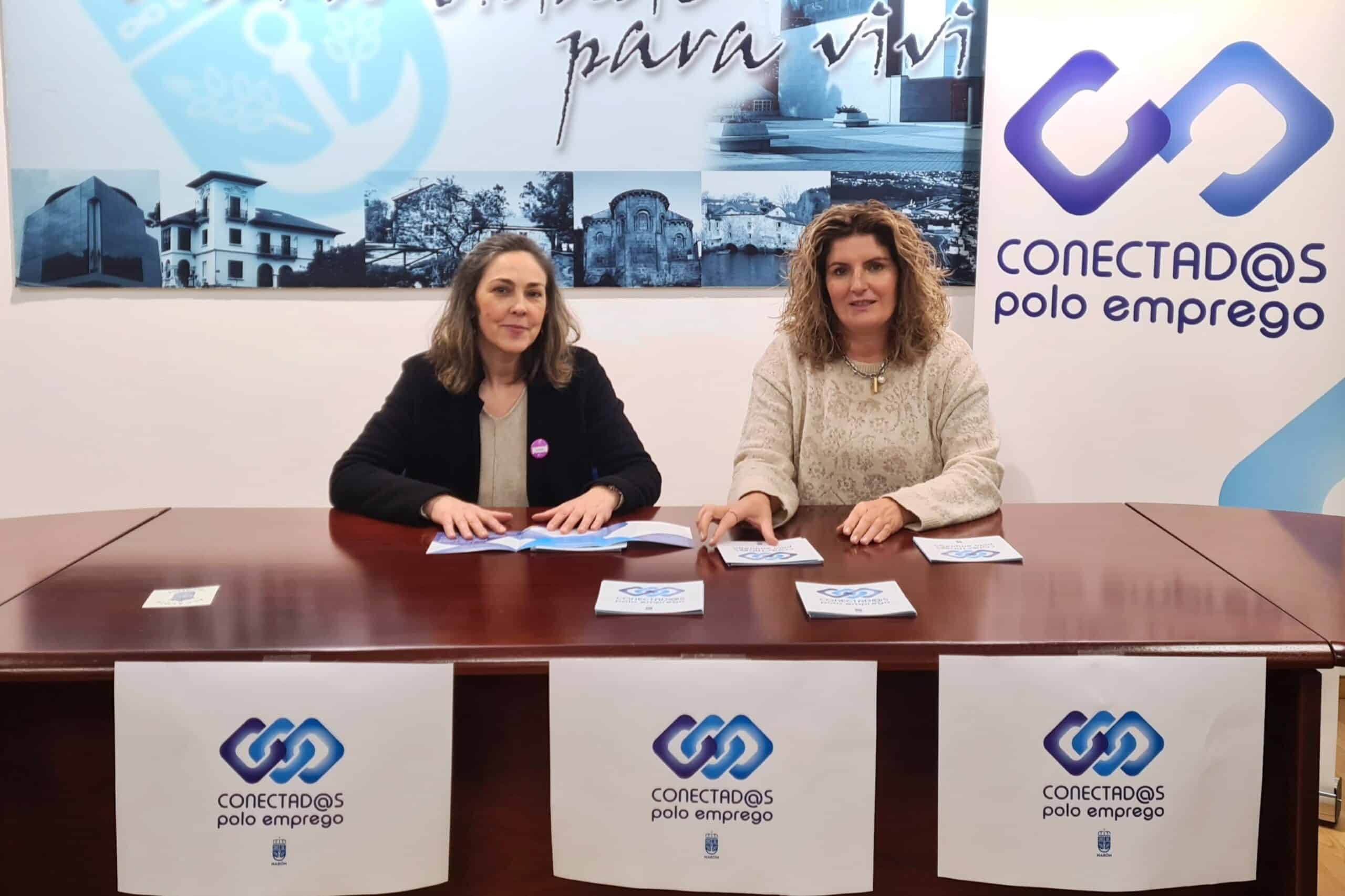 La alcaldesa de Narón, Marián Ferreiro, y la concejala de Formación, Natalia Hermida, han sido las encargadas de presentar estas novedades
