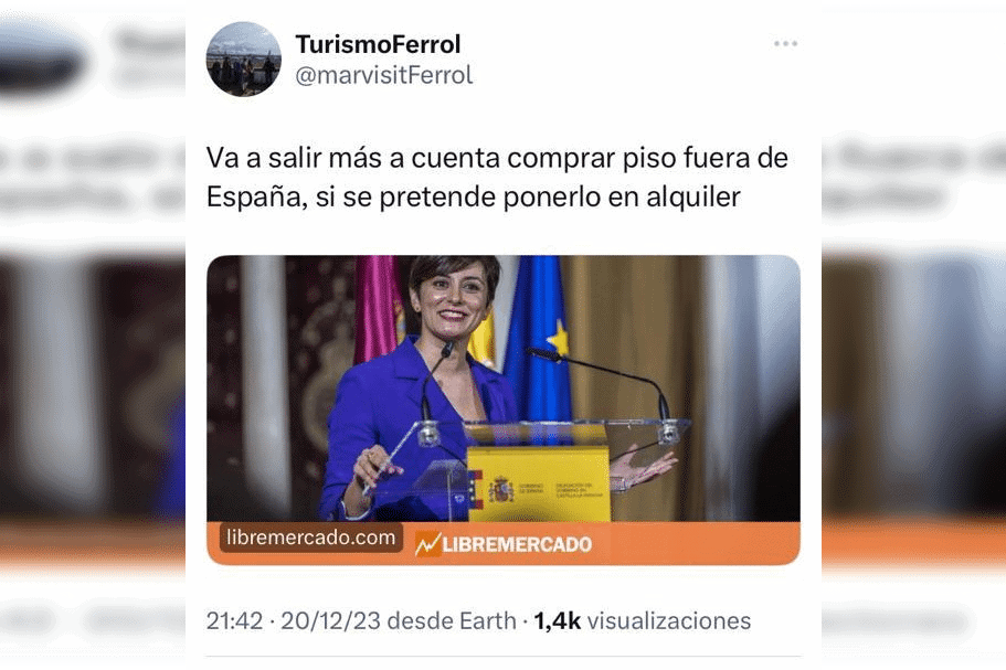 Pantallazo de la publicación de Turismo de Ferrol