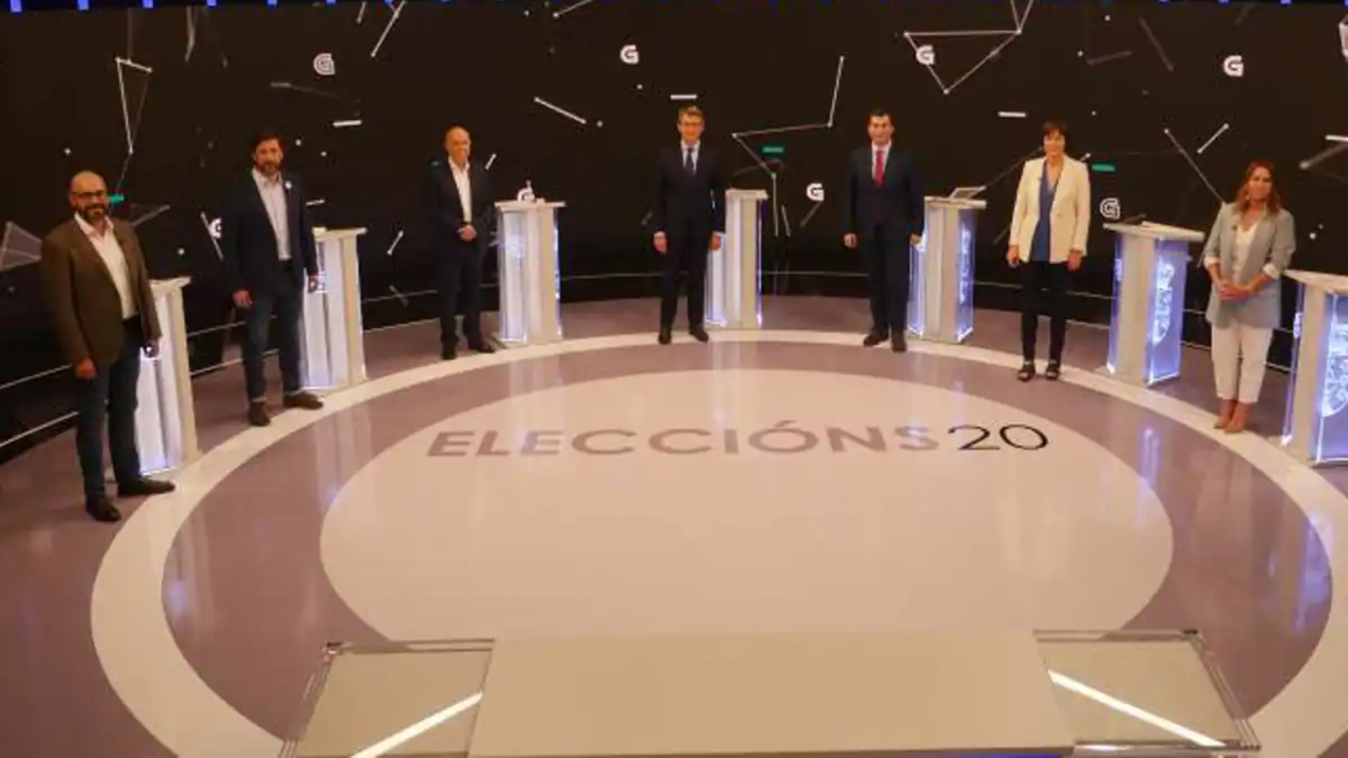 Imagen de archivo del debate organizado por la CRTVG en las Elecciones Gallegas de 2020 | EP