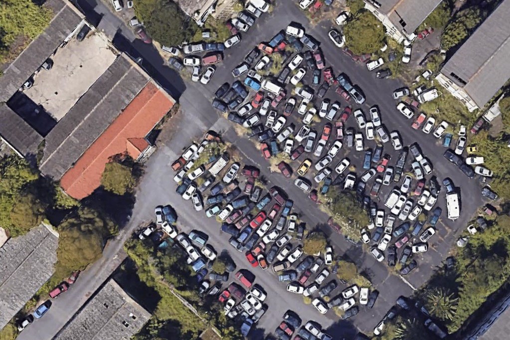 Imagen aérea del patio principal del Cuartel Sánchez Aguilera de Ferrol en 2024 | GOOGLE STREET VIEW